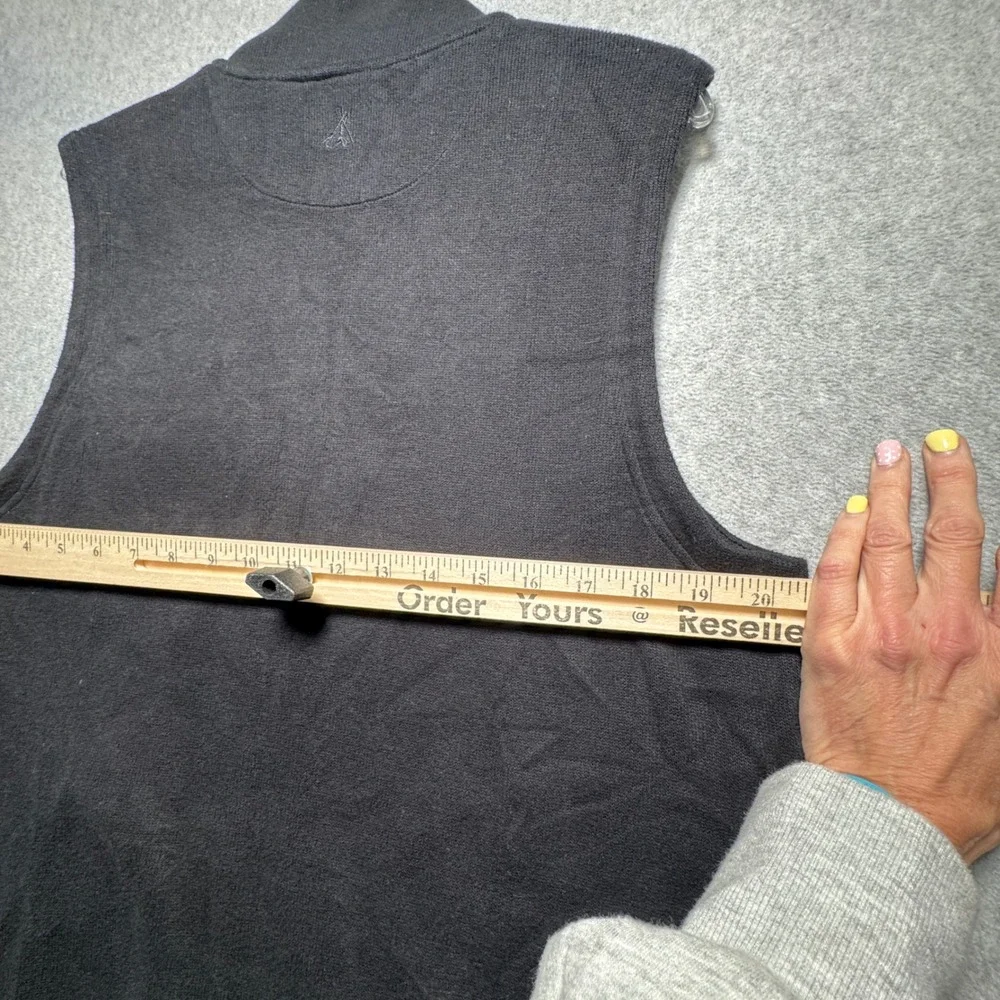 Pendleton Shetland Wool Sweater Vest Charcoal Black Full Zip Mock Neck Men Small
